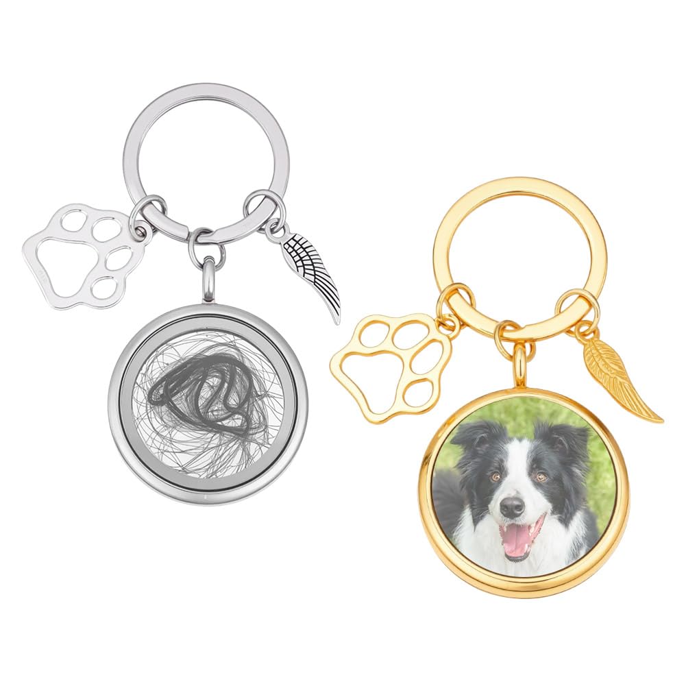 NBEADS 2 Pcs 2 Clolors Pet Picture Keychain