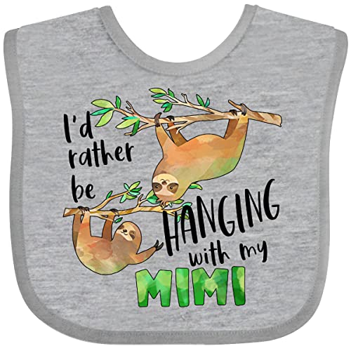 inktastic Id Rather Be Hanging with My Mimi- Cute Sloths Baby Bib