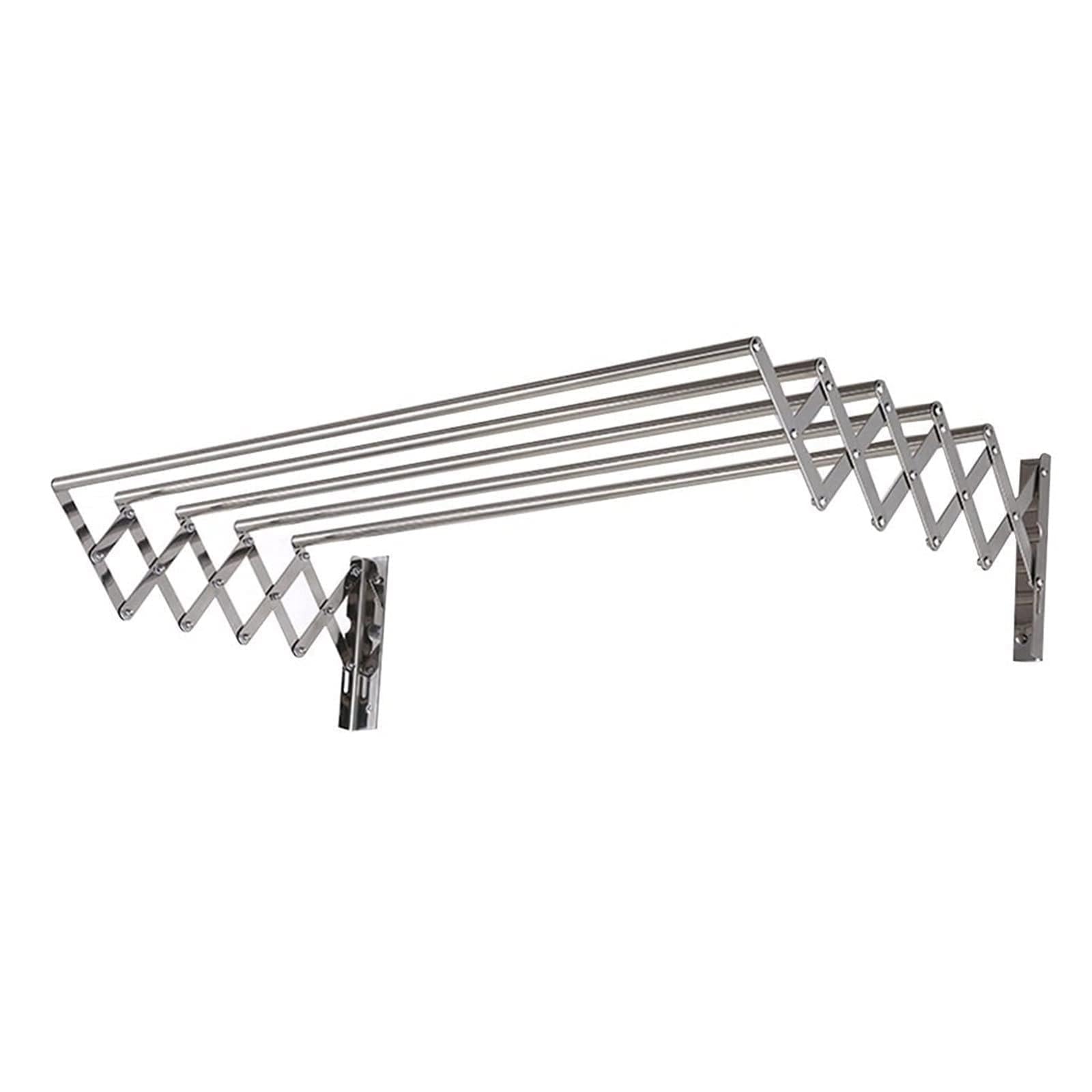 asdchZen Towel Rack Extendible Folding Wall Mounted Clothes Airer 5 Hanging Laundry Drying Rack Towel Rail Air Dryer Rack For Indoor Bathroom Balcony Outdoor Easy To Install70Cm E,70cm