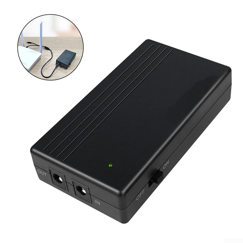 Mini onduleur avec batterie de secours, mini onduleur avec une puissante capacité de 7800 mAh pour routeur WiFi, téléphone, appareil photo, alimentation USB 5 V/DC 12 V