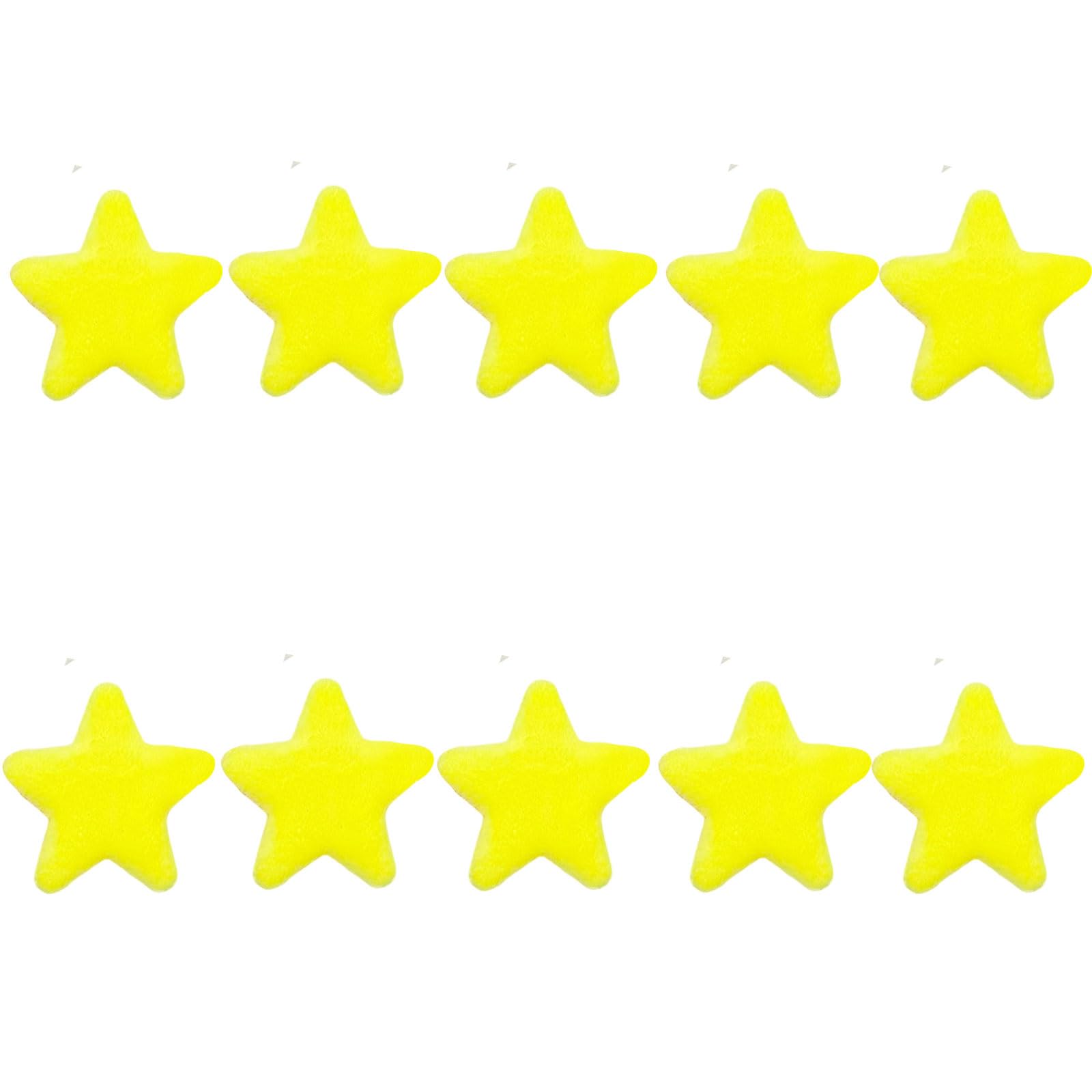 JSGHGDF 10Pcs 6.5CM Colored Plush Star Appliques for Bag Garment Shoe Decoration Hair Accessories and Sewing Craft Perceived Star Ornamentation