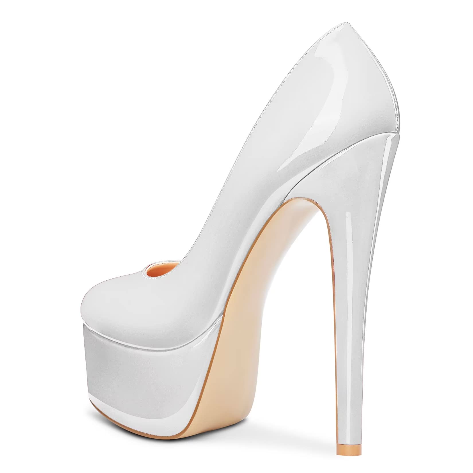 Castamere Femmes Aiguille Haut High Talon Heel Plate-Forme Rond Bout 15 CM Heels Escarpins Slip-on Mariage Party Sexy Chaussures