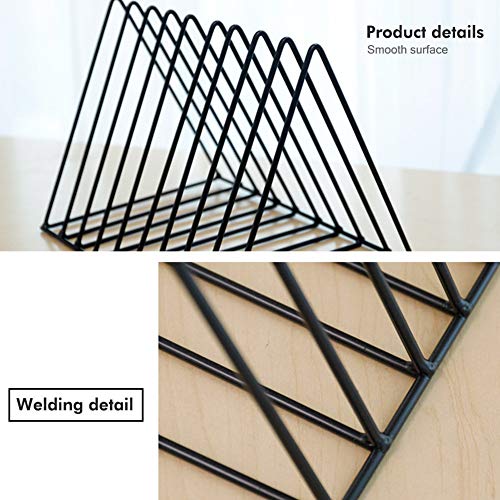 Record Rack,Magazine Holder,Newspapers Holder,Letters Storage,Desktop File Sorter Organizer Triangle Bookshelf Decor Home Office,Photography Props