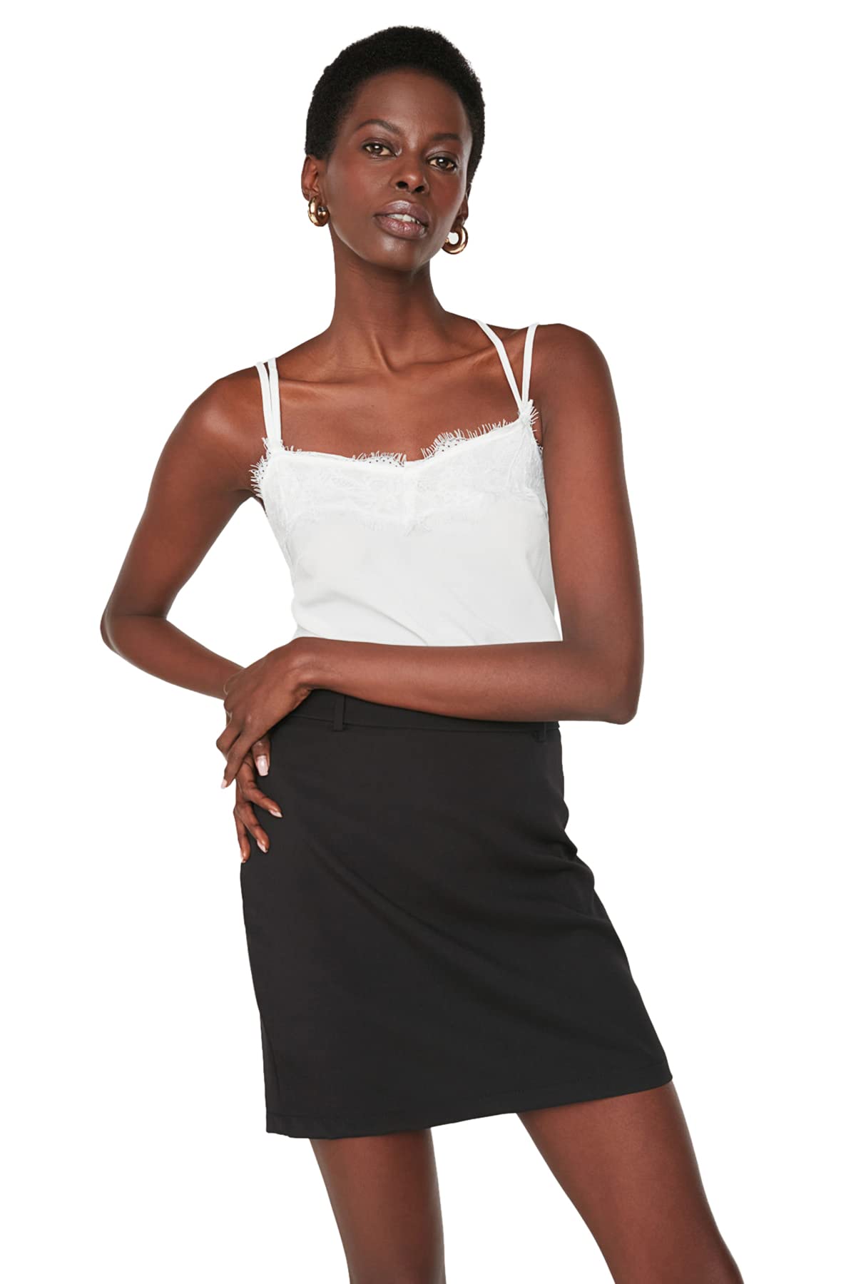 Trendyol Women Mini Pen Pencil Skirt Woven Skirt Schwarz