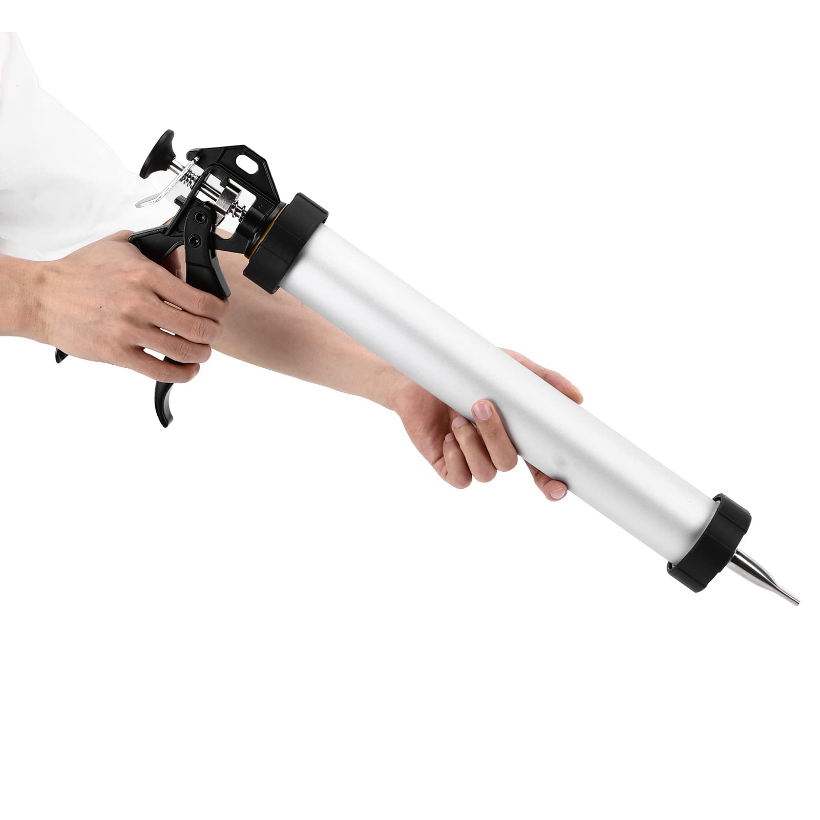 Jerky Gun aus Edelstahl, 15-Zoll-Fleischpistole Beef Stick Maker Cooking Tool Set Kit mit Runder Flachdüse