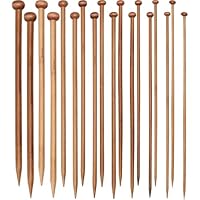 18Pcs Knitting Needles, Warm Wooden Knitting Needles Set Bamboo Knitting Tools for Kids Hands DIY Handmade Wool Sweater Scarf(2, 3, 4, 5, 6, 7, 8, 9, 10mm)