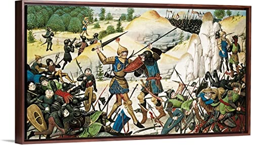 LINKAR Paint by Numbers for Adults,Easy Drawing DIY Oil Canvas Painting KitsDrawing with Paints and Brushes on Oil Canvas,Decoration Gift,-- Battle of Roncevaux Pass Illustrated Manuscript