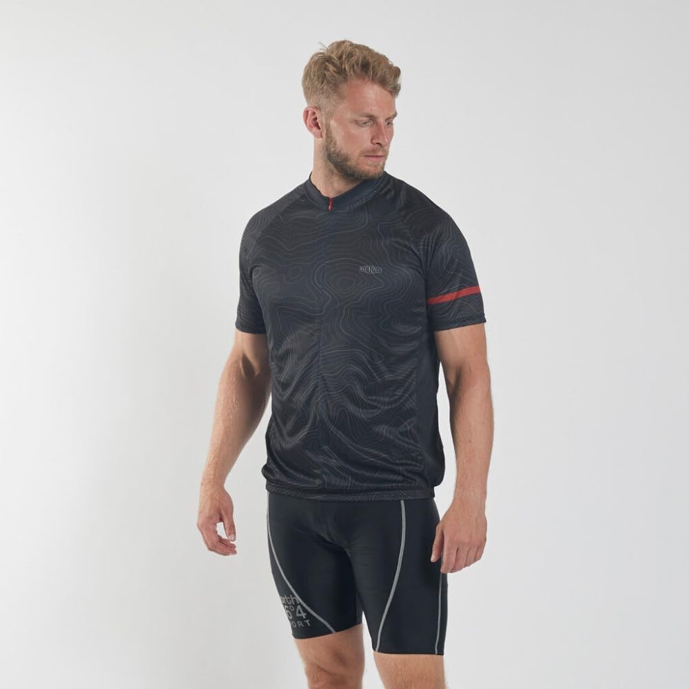 RENNER XXL North 56°4 Svensgar Herren Fahrradtrikot | Große Größen 4XL-8XL | Atmungsaktiv | Schnelltrocknend | Dunkelgrau | Radtrikot Übergrößen