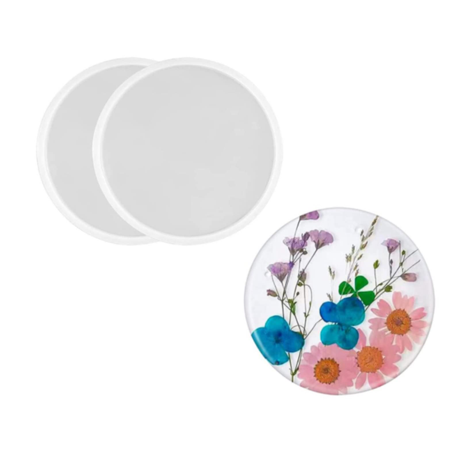 Acheter Moule en résine époxy cristal, 1 pièce, dessous de verre rond, boîte de rangement, miroir, moule en Silicone pour résine ZH