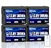 4 Packs 12V 300Ah LiFePO4 Lithium Battery with APP Monitoring, 15000+ Deep Cycle Marine Battery with 200A BMS, 3840Wh Rechargeable Lithium Battery with Low-Temp Protection for RV Solar Panel Camping