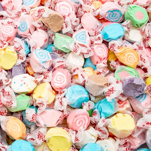 Salt Water Taffy 1 lb – Individually Wrapped, 12 Fun Flavors, Old Fashioned Bulk Candy, Gluten and Nut Free