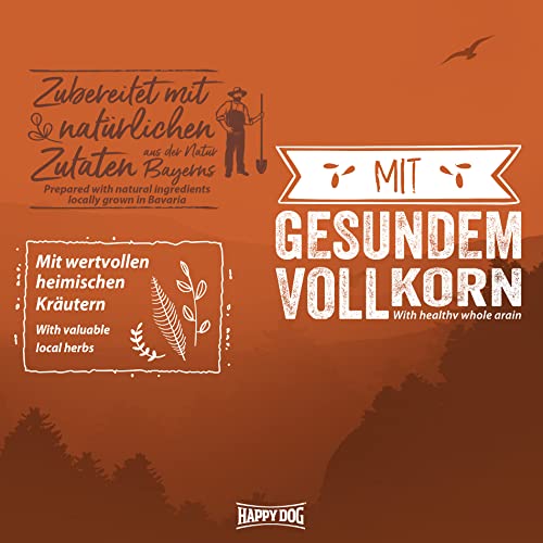 Happy Dog 60519 – NaturCroq Rind & Reis – Trockenfutter mit heimischen Kräutern für ausgewachsene Hunde – 4 kg Inhalt