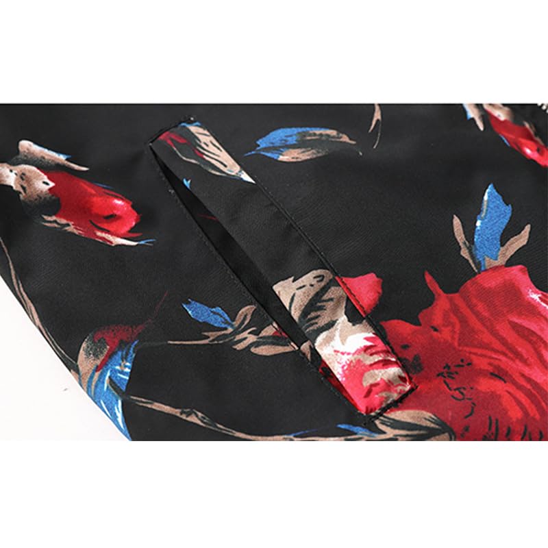 Image of HENGAO Men's Stylish Floral Bomber Jacket