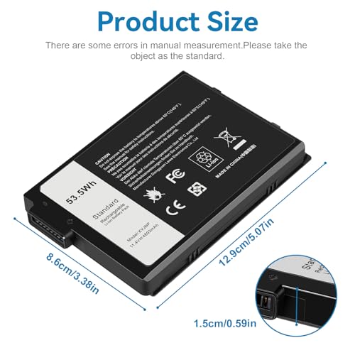Image of ASUNCELL XVJNP 53.5Wh 0M0TN3 Laptop Battery Replacement for Dell Latitude 5430 7330 Rugged Latitude Series P148G P148G001 P149G P149G001 6JRCP 06JRCP M0TN3 KD1CT 451-BCWQ 11.4V 4457mAh