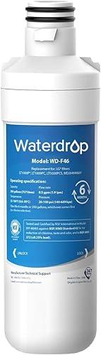 Miniatura 10 de Waterdrop LT1000PC ADQ747935 MDJ64844601 Filtro de agua para refrigerador, reduce el cloro, el mal sabor y el olor, repuesto para LG® LT1000P®,