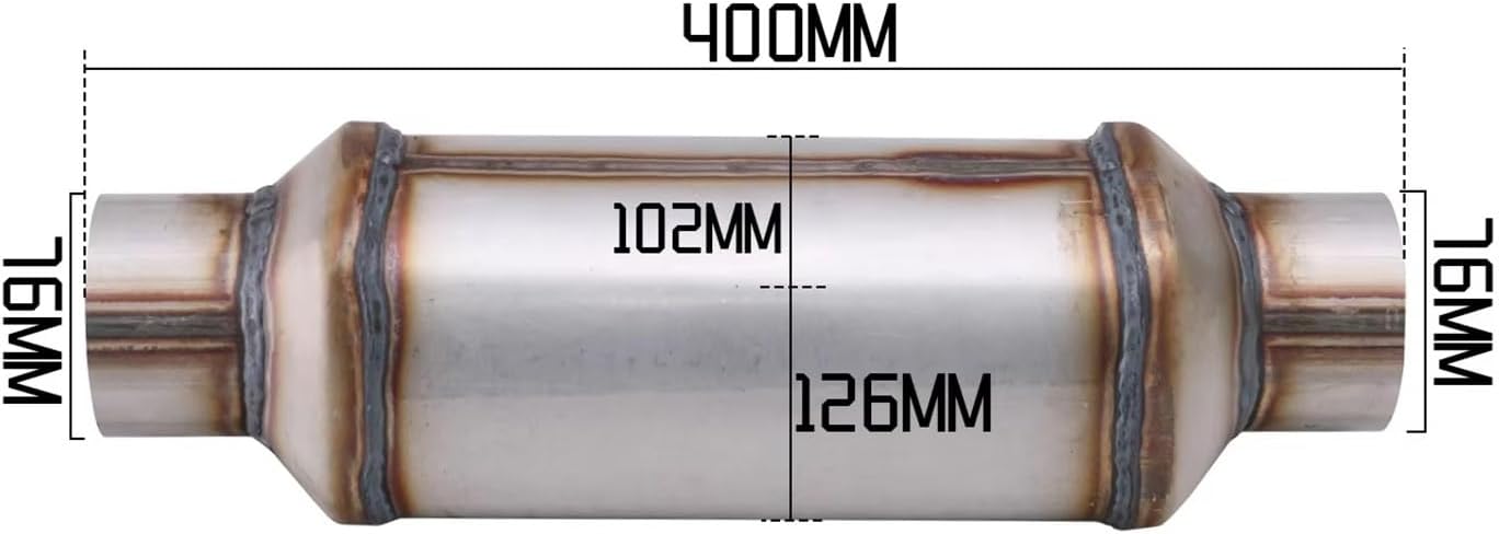 Car Exhaust Tip Stainless Steel Car Resonator Exhaust Pipe Muffler Siencers 76mm Universal Tail Tube Spiral Air Flow