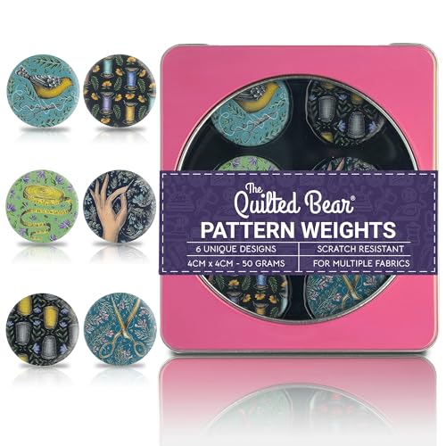 The Quilted Bear Pattern Weight Set Scratch-Resistant Fabric Weights for Secure Pattern Cutting Sewing Supplies & Quilting Supplies (Catherine Rowe - Sewing Design)