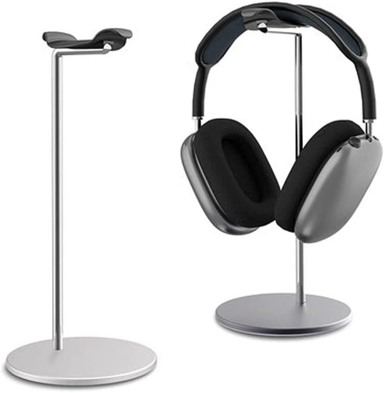 MRKU Support pour Casque Audio, Crochet de Fixation, Support de Bureau en métal antidérapant et Silicone, Compatible avec Tous Les Casques stéréo, Accessoire de Bureau Gaming