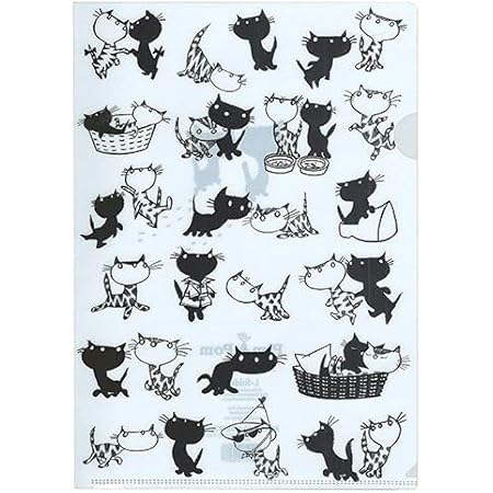 Amazon クリアファイル ピムとポム 書類入れ ドキュメントファイル アート 猫 イラスト 画家 ステーショナリー 文房具 輸入雑貨 クリアホルダー 文房具 オフィス用品