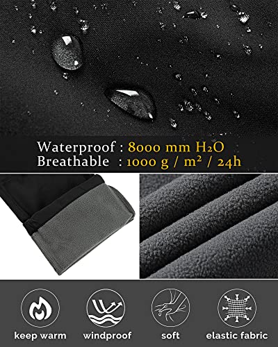 33,000ft Outdoorhose Damen Wanderhose Wasserdicht Softshellhose Winter Ski Hosen Warm Gefüttert Arbeitshose Snowboardhose Winddicht Trekkinghose Schwarz 38/31L