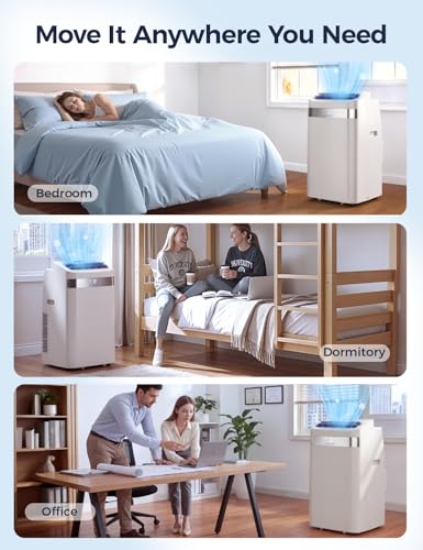 Image of Portable Air Conditioner 12000 BTU, Cools Rooms up to 550 Sq. Ft, Portable AC, Dehumidifier & Fan Mode, Sleep Mode, 24-Hour Timer, Remote Control, Window Installation Kit 1 piece