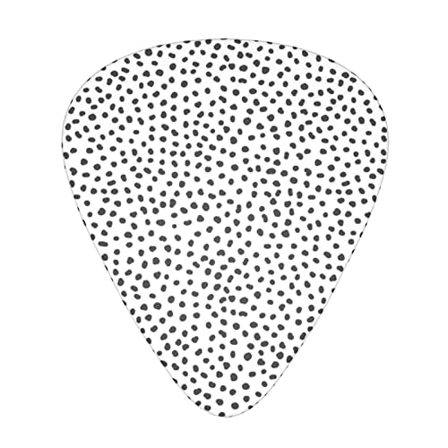 Lot de 24 médiators imprimés à pois noirs et blancs pour guitare acoustique, électrique, basse (0,46/0,71/0,96 mm) - Les Beatles, Paul McCartney, John Lennon, RIngo Starr, George Harrison Lot de 24 médiators imprimés à pois noirs et blancs pour guitare acoustique, électrique, basse (0,46/0,71/0,96 mm)