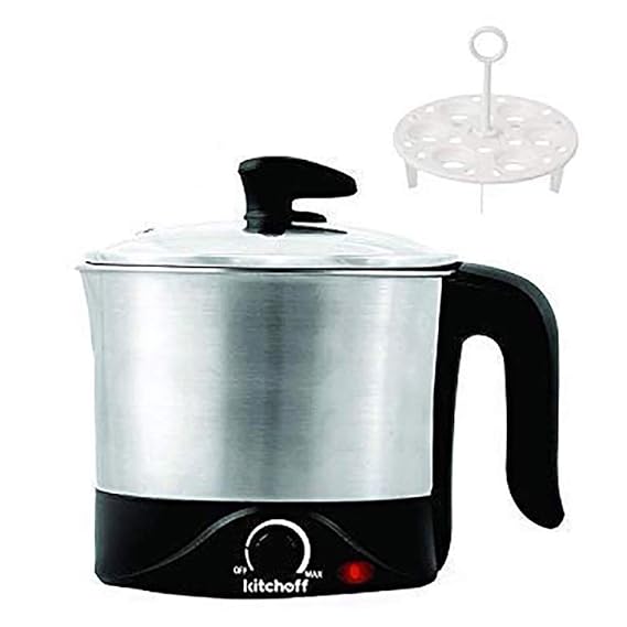 Kitchoff WDF-106 1.2-Litre Automatic Electric Multi-Purpose Kettle (Sliver and Black)