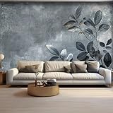 WEITAOSZ 3D retro European style hand-painted plant leaves gray background wall murals living room study home decoration art wallpaper
