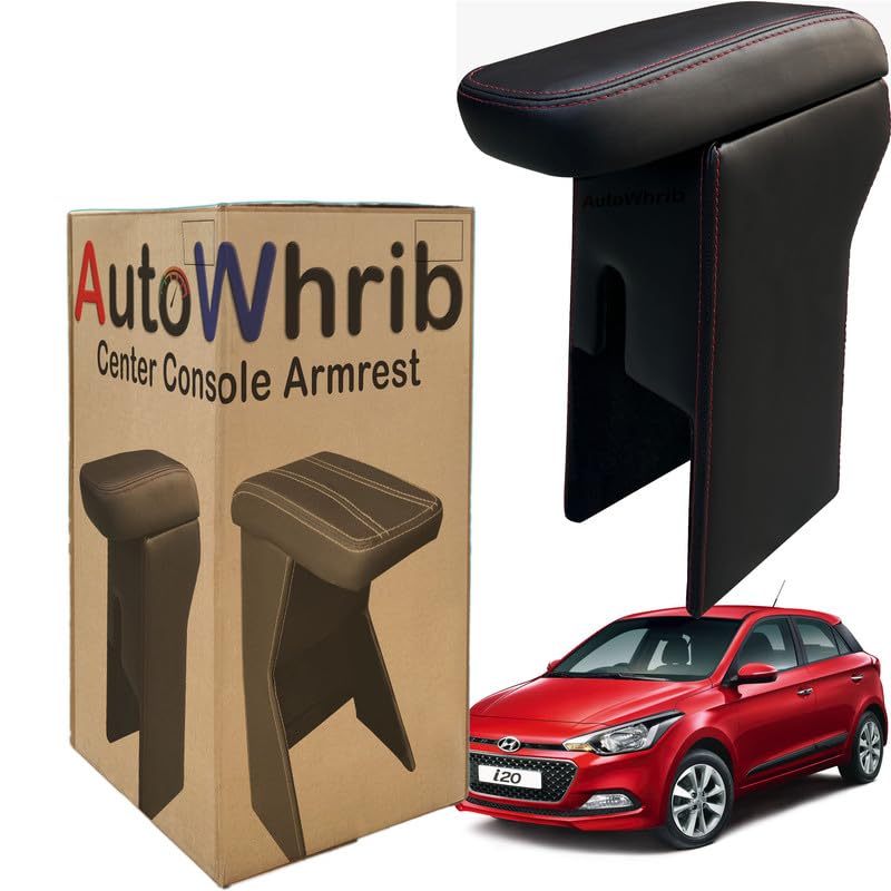 Image of Car Arm Rest For I20 Elite Armrest with Storage Box & Soft Cushion Pad, Luxury Arm Rest, Black Colour