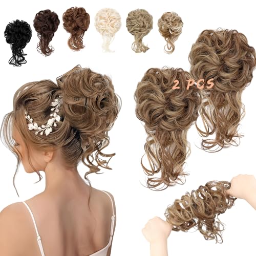 2PCS Messy Bun Hair Piece Hair Bun Ponytail Extension For Women