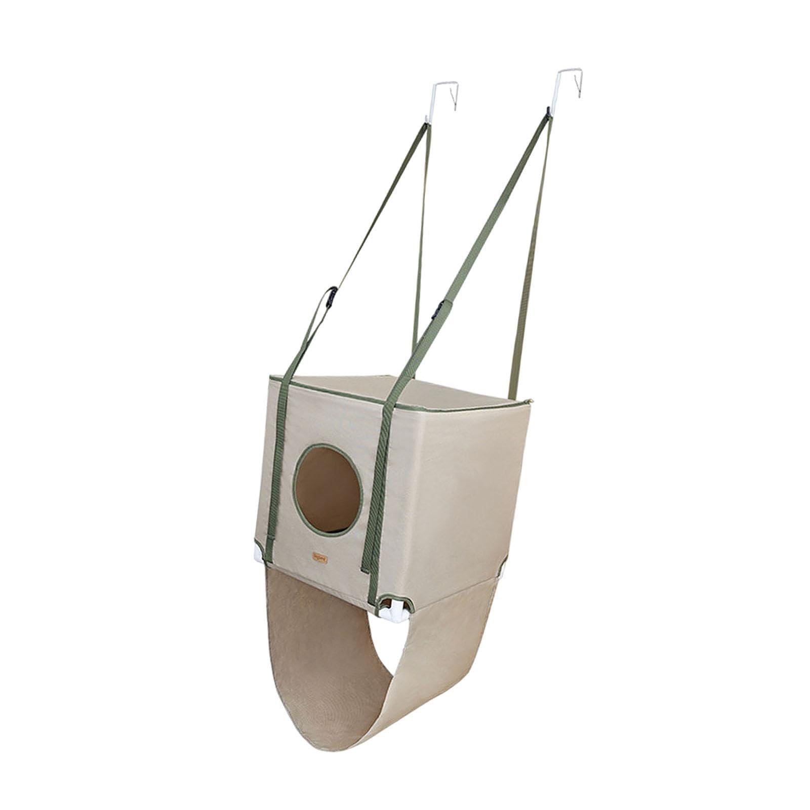 Hamac Suspendu pour Chat, Cachette, 2 Couches Respirantes, pour Se Reposer, Jouer, Faire de l'exercice, Sangle Réglable, Cachette
