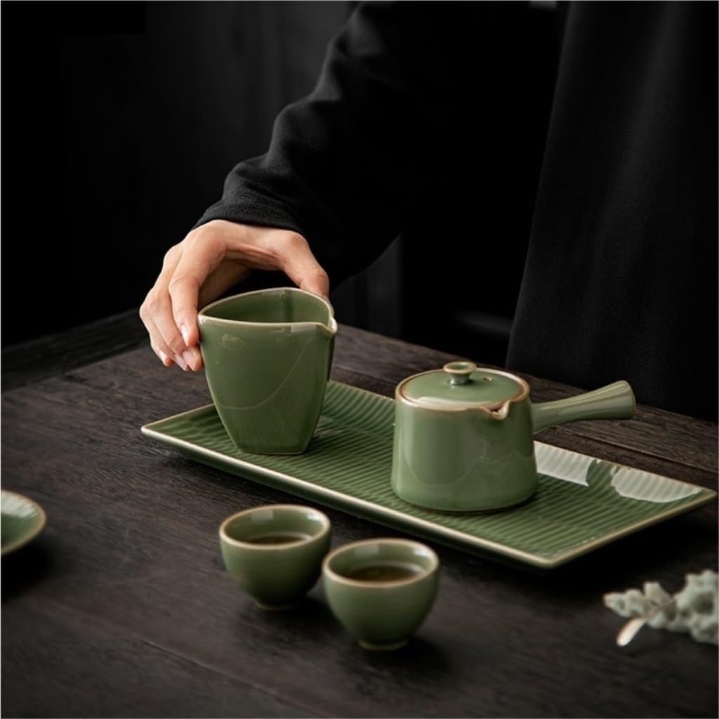Plateau de Service à thé Service à thé Kung Fu en céramique, plateau à thé rectangulaire domestique, plateau de brassage sec de Style chinois Plateau de Table Basse