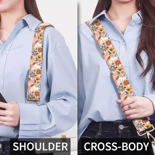Image of Purse Strap Replacement Crossbody, 3.8cm Wide Shoulder Strap Adjustable Replacement Belt Gold Buckle