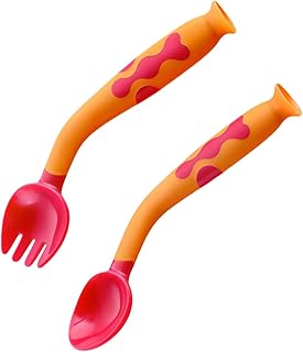 Toyvian 1 Conjunto De Colher De Bebê Talheres Para Crianças Kit De Bebê Terno Infantil Ternos De Bebê Crianças Terno Colher Dobrável Garfo Colher De Segurança Infantil Colher De