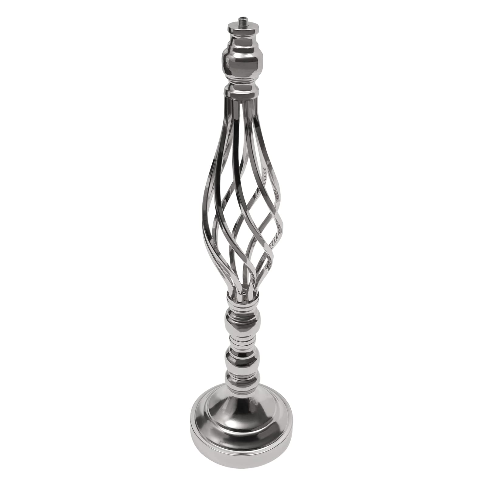 OUKANING Lot de 6/10 supports de fleurs de mariage en cristal avec suspension - Pour décoration de table et de couloir - Décoration DIY pour mariage, événement et maison - Argenté - 10 x 55 cm