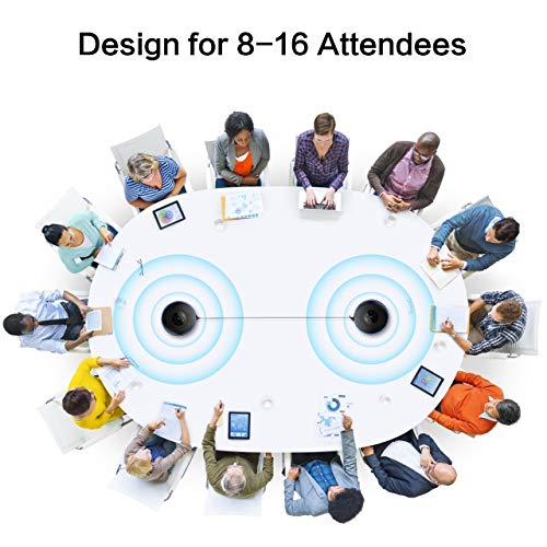 Emeet Bluetooth Speakerphone -Daisy Chain/Use Alone Up To 16 Attendees, M220 Professional Wireless Speakerphone 360°Voice Pick-Up 8 Ai Noise Cancellation Mics Skype Speakerphone For Conference Calls #TOP2