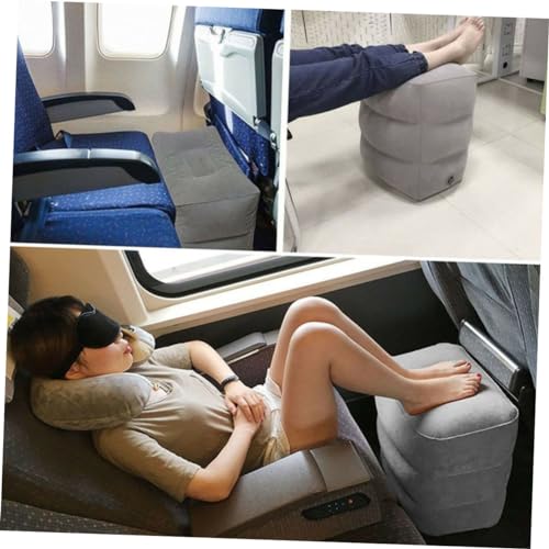 Coussin de relaxation gonflable réglable voyage avion train pour jambes bleu portable - 4