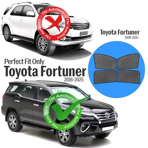 Image of Autostory Custom Fit Black Mesh Car Sunshade for Fortuner 2009-2015 | UV & Heat Protection Car Window Curtains | Privacy Car Sun Shade | Breathable Vehicle Specific Side Window Shades