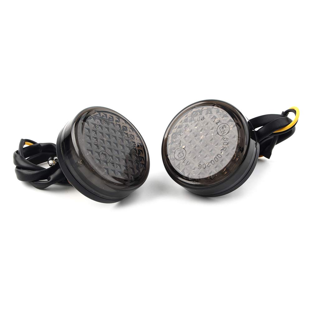 Cnfang4 Motorcycle LED Rear Turn Signals Lens LED Indicator, Light Integrated Brake Running Light for HONDA, for Suzuki, for Harley Davidson with 10mm bolt Hole, smoke