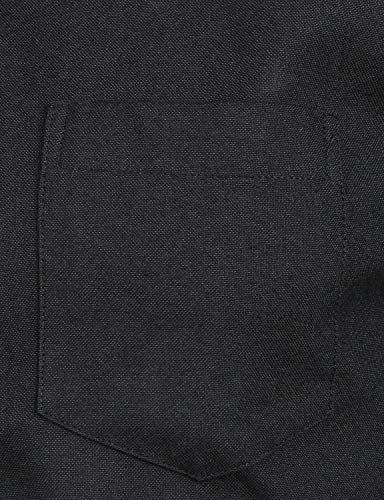 ZEROYAA Men's Hipster Mandarin Collar Long Sleeve Button Up Oxford Shirts with Chest Pocket4