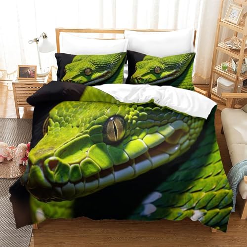 Parure de lit serpent 3D King de qualité supérieure en microfibre douce et résistante - 3