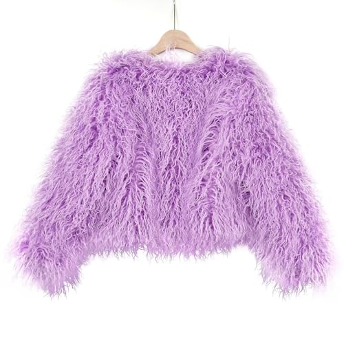 YUAKOU Women's Shaggy Faux Fur Outwear Coat Jacket Long Sleeve Warm Winter2
