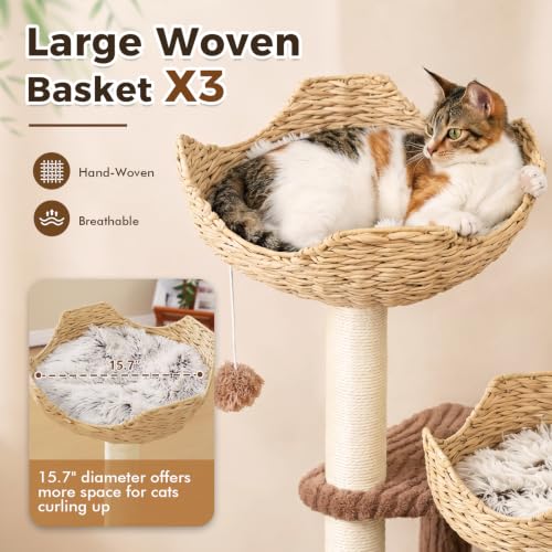 Árbol para gato moderno PAWZ Road con cestas y 44 pulgadas miniatura 4