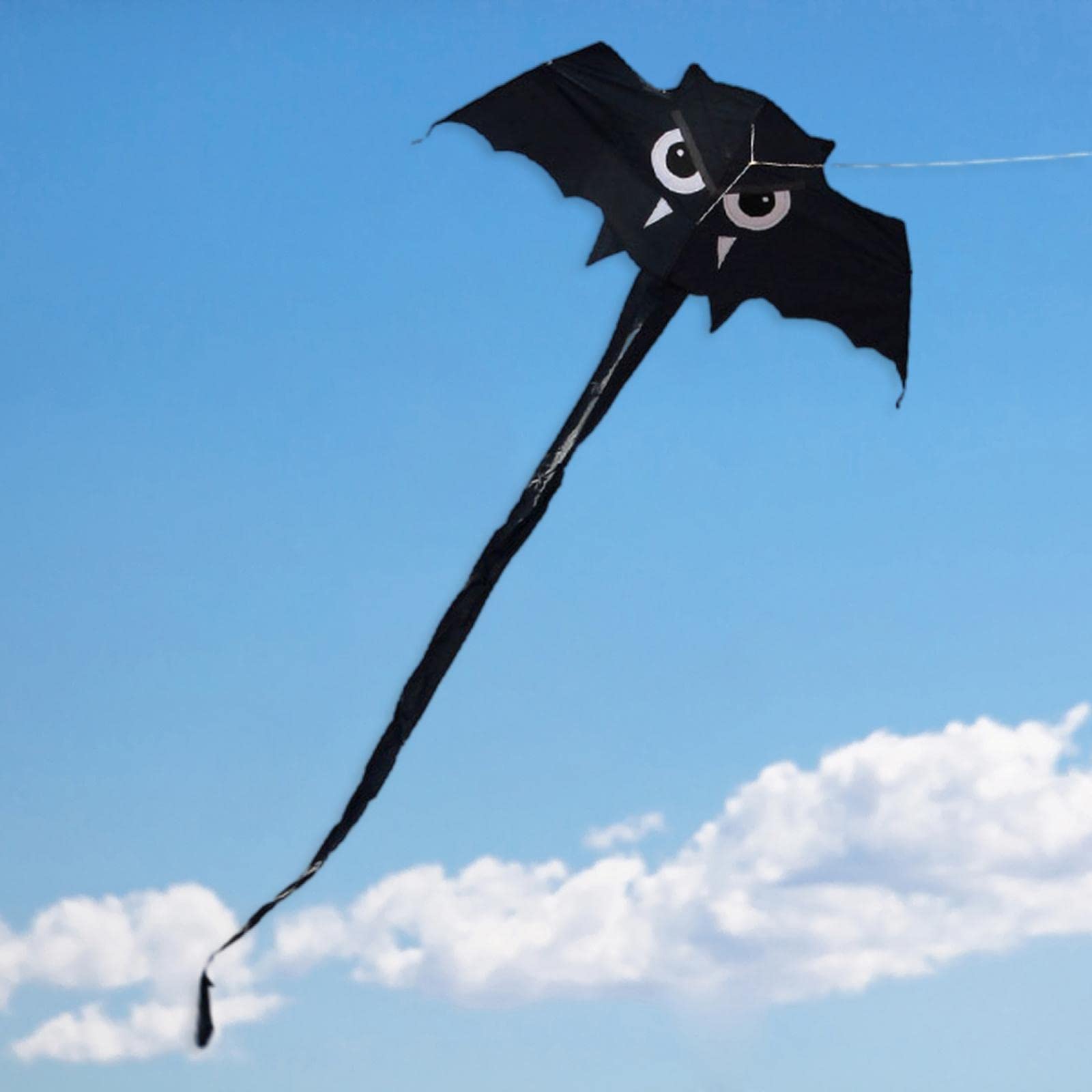 jojomis Novelty Bat Kite Long Tail Animal Flying Toy for Outdoor Activities Park Beach Holiday Black 59x22inch