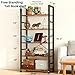 SageNest 5 Tier Bookshelf, Free Standing Wooden Bookcase with Open Storage Shelves with Metal Frame, Sturdy Shelf Organization Display Rack for Living Room, Bedroom, Home Office, 62.2