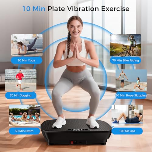 Image of AoraPulse Vibration Plate Exercise Machine, Vibration Plate for Lymphatic Drainage Weight Loss, 400 Lbs Capacity Full Body Workout Vibrate Fitness Platform for Home Women Men