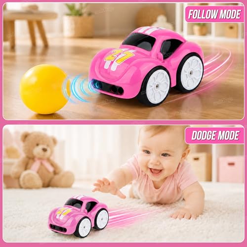 Image of Zest 4 Toyz Remote Control Car for Kids | 4x4 Drift RC Car | 2.4GHz Remote Control | Rechargeable RC Car | Sensor & Manual Control | Sound & Music | Type-C Charging | Follow Escape Dodge Mode - Pink