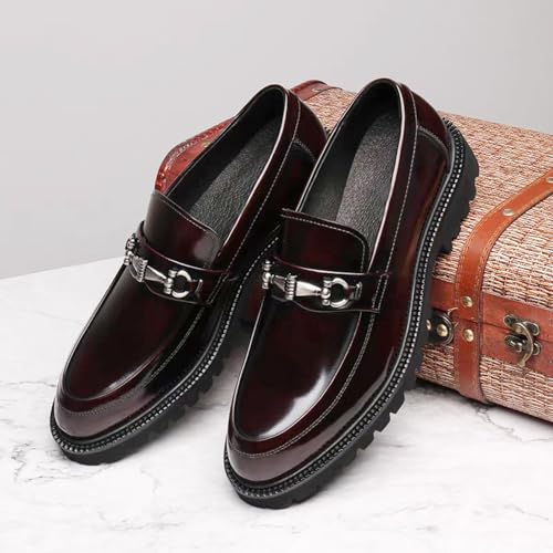 Men's Flat Loafers,Platform Loafers,Burgundy Loafers3