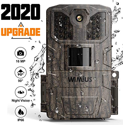 WiMiUS Wildlife Camera 16MP 1080P HD Trail Camera Night Vision Detection Motion Activated Garden Game Camera with 0.5s Trigger Speed 2.0" LCD IR LED
