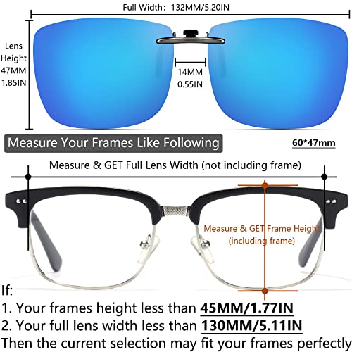 Image of Polarized Clip On Sunglasses Over Prescription Glasses Men Women Compact Fit Non-Flip Up
